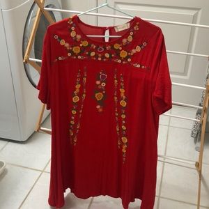 Pretty floral red dress